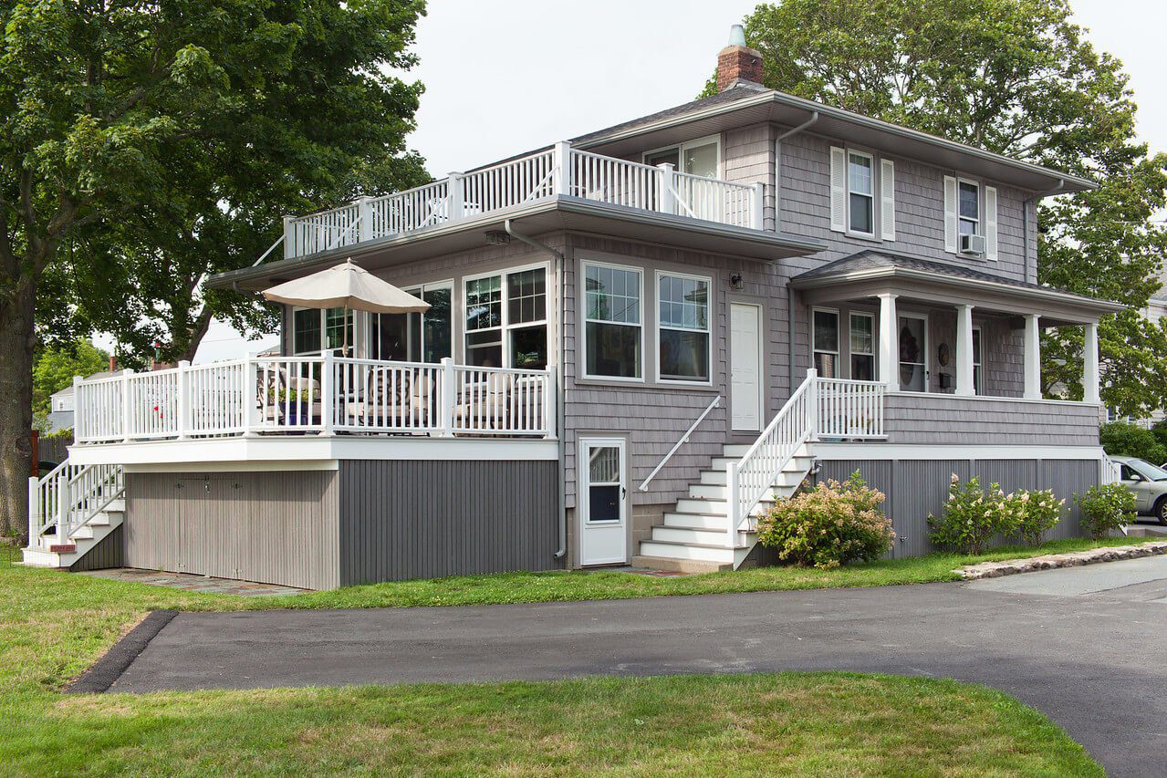 Light Gray Cedar Impressions Siding on RI House Light Gray Cedar Impressions Siding Installed on RI House by Marshall Building & Remodeling