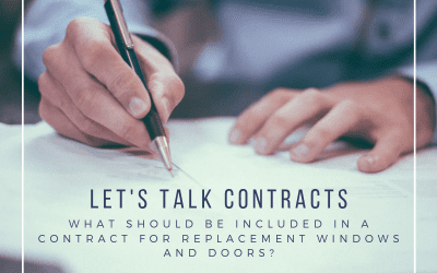 What should be included in a contract for replacement windows and doors?