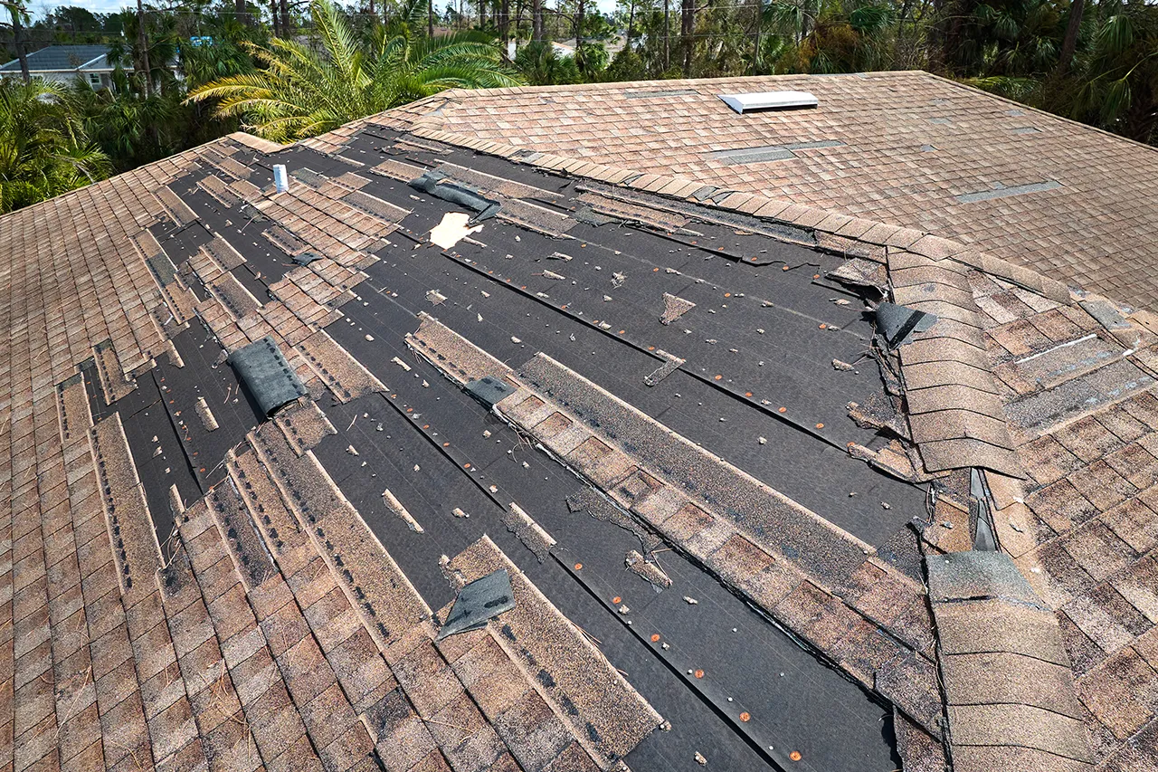 missing shingles after a hurricane