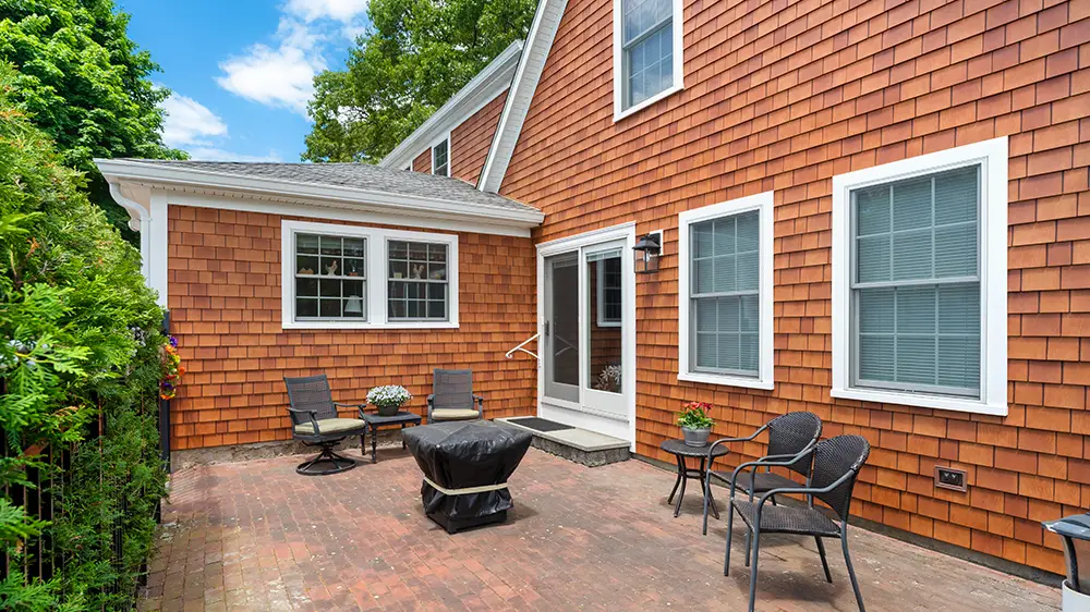 cedar siding in brown