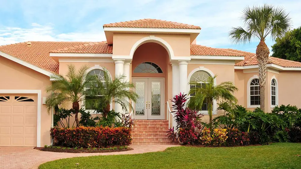 Peach house painted